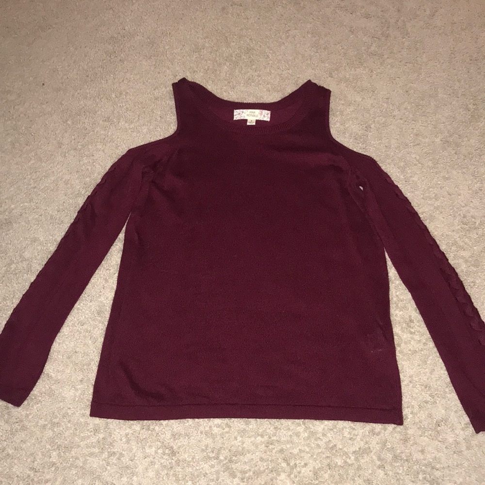 Cute Auburn Off The Shoulder Top